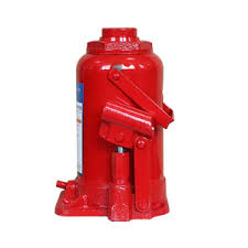 Red hydraulic bottle jack